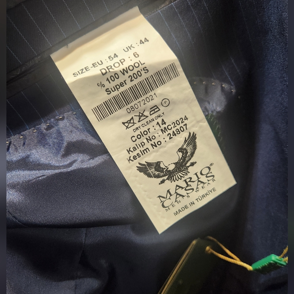 Navy Pinstripe Three-Piece Suit - Classic Formal Suiting - Picture 3 of 3